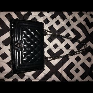 Black leather purse